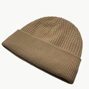 Everlane The Waffle Knit Beanie 100% Wool | RWS Certified | One Size | Camel Tan